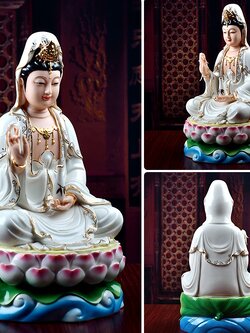 พระโพธิสัตว์กวนอิม เซรามิกเนื้อหยกคุณภาพสูง บูชาเพื่อเสริมศิริมงคล นำชีวิตสู่สิ่งดีๆ