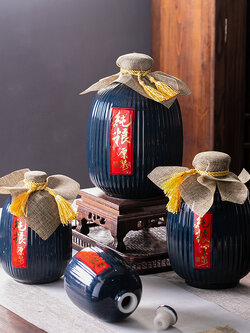 ขวดเหล้าจีน แบบดั่งเดิม เนื้อกระเบื้องหนาทำสี สำหรับเหล้าทุกชนิด