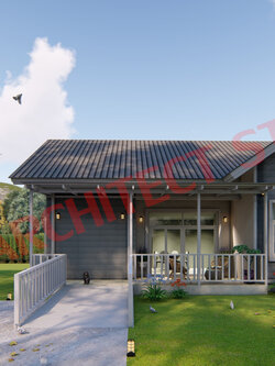 แบบบ้านชั้นเดียว สไตล์วินเทจ NA-116 ขนาด 118 ตร.ม. 2 ห้องนอน 1 ห้องน้ำ