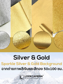 Silver & Gold ฉากถ่ายภาพสีเงินและสีทอง 50x100 ซม.