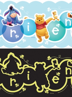 GBD-01 Glowing Border sticker ลายแต่งขอบเรืองแสง PooH ขนาด 5x40 cm
