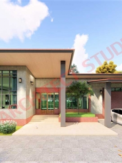 แบบบ้านชั้นเดียว สไตล์มินิมอล NA-105 ขนาด 171.46 ตร.ม. 2 ห้องนอน 1 ห้องน้ำ