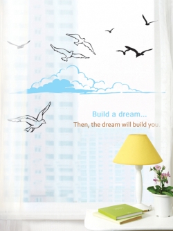 TGWST-43 BIG Wall Graphic Stickers ลาย ท้องฟ้า Build a dream กว้าง 155 cm x สูง 90 cm
