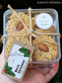 🍪 🌾🌰ALMOND OATMEAL COOKIES 🎅 🎄คุ้กกี้อัลมอนด์ข้าวโอ๊ต - CKH บรรจุกล่องใส #ของขวัญปีใหม่ #คุ้กกี้เพื่อสุขภาพ #แคลรอรี่ต่ำ