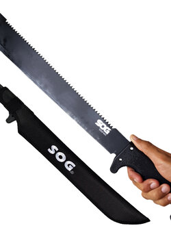 มีดเดินป่า มีดมาเชเต้ มีดใบตาย SOG SOGfari Machete ยาว 21 นิ้ว (53 ซม.) ใบมีดสีดำพร้อมซองผ้าไนล่อนสำหรับเก็บมีด
