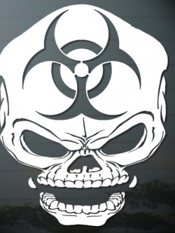 car-090 car sticker bio hazard/สติ๊กเกอร์ติดรถลาย bio hazard (สีดำ,ขาว)