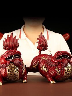 #ปี่เซี๊ยะตัวอ้วน สัตว์เทพมหามงคลเรียกทรัพย์เสริมดวง,แก้ฮวงจุ้ย,ป้องกันภัย (ทองเหลือง 2 ชิ้น)