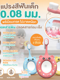 Saker แปรงสีฟันอ่อนโยน คุณภาพสูง ขนนุ่มพิเศษสำหรับเด็ก ปลอดสารก่อมะเร็ง กันสำลัก (Non-Toxic) ดีจริง