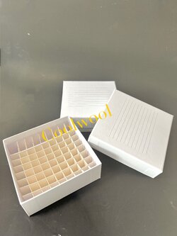 Freezing Cardboard Storage Box 81 Well (9x9) 13x13x5 cm สูง 2 นิ้ว(10ชิ้น/แพ็ค)