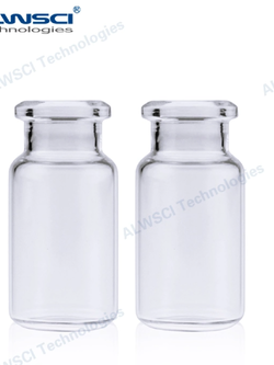 10mL Clear Glass 22.5x46mm. 20mm Beveled Edge. Flat Bottom. Crimp Headspace Vial (100ชิ้น/แพ็ค)