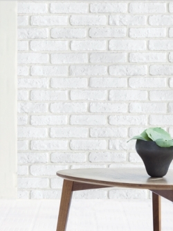 DBS-24 Wallpaper Sticker วอลล์เปเปอร์ไวนิล แบบมีกาวในตัวลายอิฐสีขาว white soft หน้ากว้าง 100 cm
