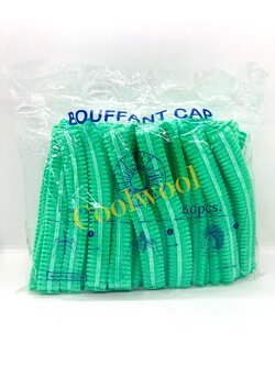 หมวกคลุมผมตัวหนอนสีเขียว (50ชิ้น/แพ็ค) Biosafe