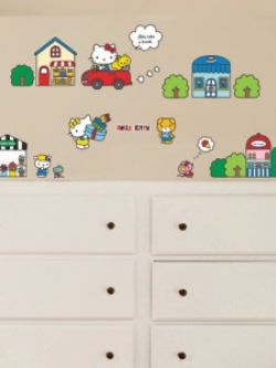 KS-58357 สติ๊กเกอร์คิตตี้เที่ยวเมือง HELLO KITTY in the city 50x70 cm