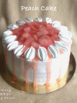 🍑 เค้กพีช 🍑 (1 ปอนด์) Peach Cake (1 Pound / 6" x 6") 2 ชั้น