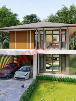 แบบบ้าน 2 ชั้น สไตล์คอนเทมโพรารี่ NA-215 ขนาด 217.17 ตร.ม. 3 ห้องนอน 3 ห้องน้ำ