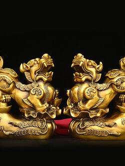 ปี่เซี๊ยะเก็บทรัพย์ทองเหลือง,ปี่เซี๊ยะคู่ เสริมดวงการเงิน,การงาน,แก้ปีชง(นำเข้าจากประเทศจีน)