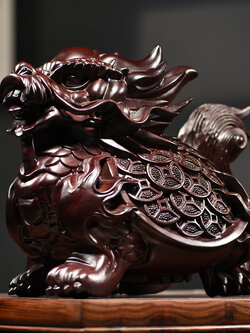 #เต่าหัวมังกรไม้จริง สัตว์เทพมหามงคลเรียกทรัพย์เสริมดวง,แก้ฮวงจุ้ย,ป้องกันภัย