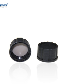 ฝาทึบสีดำ 18-400 Black, Closed Top PP Cap + PTFE/White Silicone Septa 1.5mm (100 ชิ้น/แพ็ค)