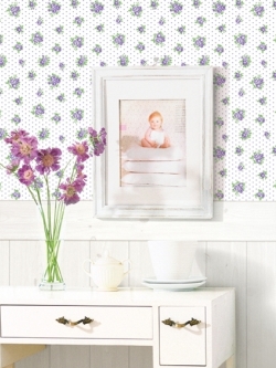 CPS-08 วอลล์เปเปอร์ไวนิล แบบมีกาวในตัว ลายPurple Rose หน้ากว้าง 96 cm