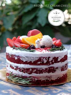 🌿 เค้กเรดเวลเวทครีมชีส 🌿 Signature (ขนาด 2 ปอนด์) 3 ชั้น / Red Velvet Cream Cheese Cake (2 Pound / 7'' x 7") 3 Layers