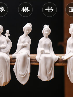 ตุ๊กตาสาวจีน เซรามิกเนื้อขาวงานแฮนด์เมดคุณภาพสูง จากประเทศจีน (ชุด 4 ชิ้น)