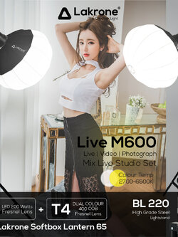 Live M600 Mix Live Studio Set 600 Watts ชุดไฟผสมสำหรับไลฟ์ 600 วัตต์ 2700 - 6500K รีวิว สอน ถ่ายวีดีโอ หนังสั้น ถ่ายภาพ ไฟสอนออนไลน์ รีวิวอาหาร รีวิวเครื่องสำอางค์ สอนโยคะนำกิจกรรม