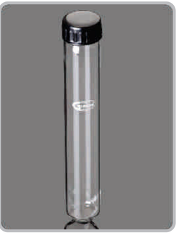 หลอดทดลองฝาเกลียว: Round bottom tube with Screw cap Boro 3.3 Glass Autoclavable screw cap (100/pkg)