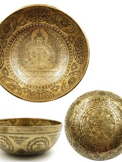 Tibetan Singing Bowl ขันทิเบต(ทองเหลือง) งานทำมือโดยช่างฝีมือชาวเนปาล