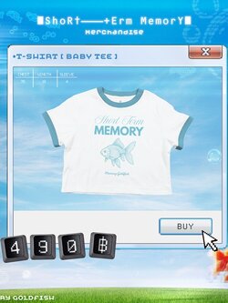 T-SHIRT [BABY TEE] MERCURY GOLDFISH : SHORT-TERM MEMORY