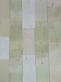 HVW-22508 สติ๊กเกอร์ลายไม้เก่าแบบมีกาวในตัว สีเหลืองครีม หน้ากว้าง 100 cm