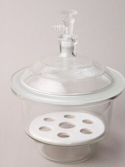 โถดูดความชื้นพร้อมเพลทเซรามิกชนิดสุญญากาศ: Vacuum Dessicator, Plain w/Lid, Porcelain