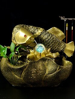 อ่างบัว,อ่างปลาทอง Lucky Golden Dragon Fish ประดับตกแต่งห้องรับแขก,ห้องทำงาน แก้ฮวงจุ้ย