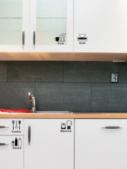 GS-58862 Wall Sticker graphic ไดคัทสีดำ ลายติดเครื่องครัว / ขนาด 20x32 cm