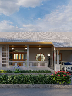 แบบบ้านชั้นเดียว สไตล์มูจิ (Muji Style) NA-119 ขนาด 150 ตร.ม. 3 ห้องนอน 4 ห้องน้ำ