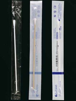 ก้านสำลีสำหรับเก็บตัวอย่าง Wood + cotton(1pc/peel pack,1000ea/pkg)-Delta lab