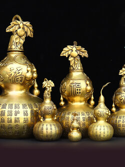 #ผลน้ำเต้าหยกเรียกทรัพย์ งานทองเหลือง เครื่องประดับปรับฮวงจุ้ยเสริมความมั่งคั่งร่ำรวย