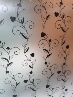 HPG-31846 Wnindow Sheet สติ๊กเกอร์ฝ้าติดกระจกลายเถาวัลย์สีดำ หน้ากว้าง 100 cm