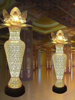 แจกันโคมไฟคริสตัลดอกบัว(LED) สำหรับจุดบูชาพระโพธิสัตว์,พระพุทธ,ตกแต่งหิ้งบูชา เสริมมงคล