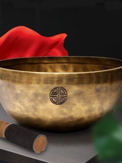 Tibetan Singing Bowl ขันทิเบต(ทองเหลือง) งานทำมือโดยช่างฝีมือชาวเนปาล (24 cm.)