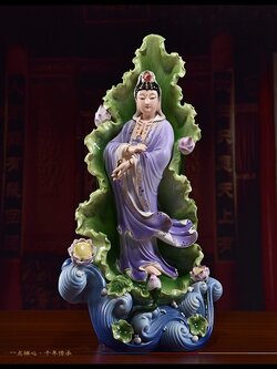 พระโพธิสัตว์กวนอิม เซรามิกเนื้อหยกคุณภาพสูง บูชาเพื่อเสริมศิริมงคล นำชีวิตสู่สิ่งดีๆ