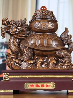 เต่ามังกรแบกเงินแบกทอง เสริมดวงการเงิน,การงาน,การค้าร่ำรวยมีกำไร