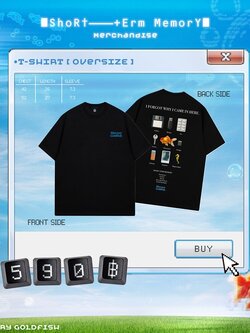 T-SHIRT [OVERSIZE] MERCURY GOLDFISH : SHORT-TERM MEMORY