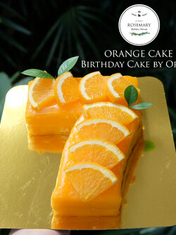 เค็กวันเกิดตัวเลข - เค้กส้มแมนดาริน🍊 (ขนาด 1 ปอนด์) 2 ชั้น/ Mandarine Orange Cake (1 Pound / 6" x 6") 2 Layers