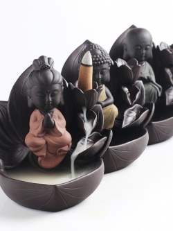 เตากำยานดินเผา รูปแบบนักบวชนิกายเซน ของแท้นำเข้าจากประเทศจีน