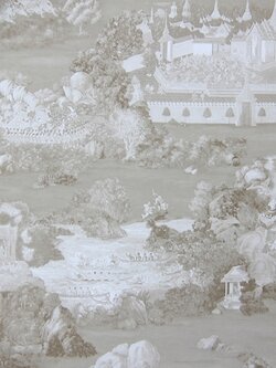 วอลล์เปเปอร์ลายไทย พระราชวัง สีเทา