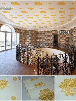 วอลเปเปอร์ลายไทย ลายดอกดาว สีขาว