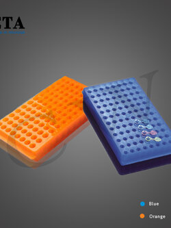 Reversible Racks for Microtube,Polypropylene 96-Well (8x12)-แร็คใส่หลอดปั่นเหวี่ยง 96 ช่อง