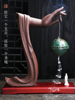 ที่แขวนกำยานดินเผาพระโพธิสัตว์ รูปแบบสวยงามสไตล์จีน ดินเผาคุณภาพสูงจากประเทศจีน /สูง 38.2 cm.