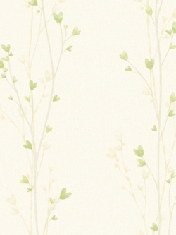 HWP-21470 Wallpaper Vinyl วอลล์เปเปอร์แบบมีกาวในตัว ลายช่อดอกไม้เลื้อยหัวใจสีเขียว หน้ากว้าง 100 cm