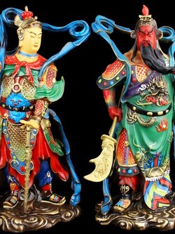 เทพเจ้ากวนอูคู่พระเวทโพธิสัตว์(อุ่ยท้อผ่อสัก) จากมณฑลซานตง ประเทศจีน